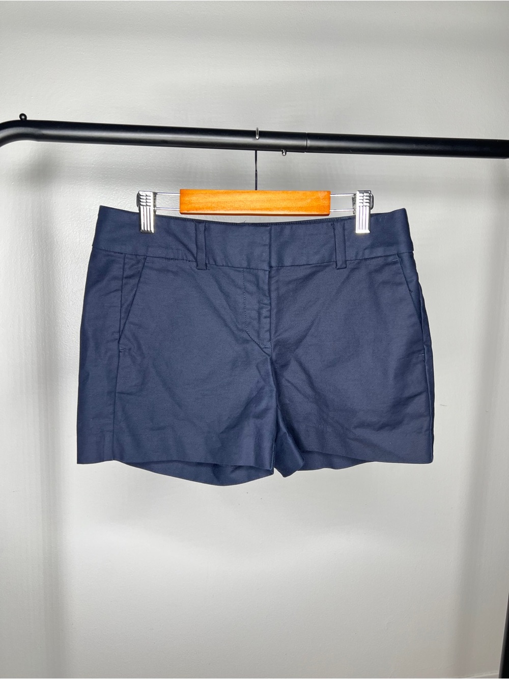Ann Taylor Navy Tailored Cotton Blend Shorts